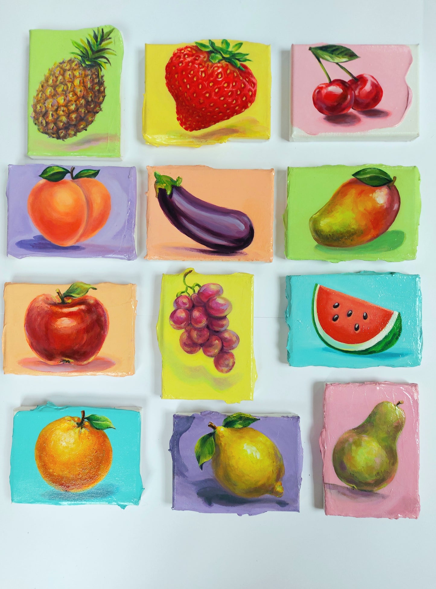 Hele serie van 12 fruit emoji